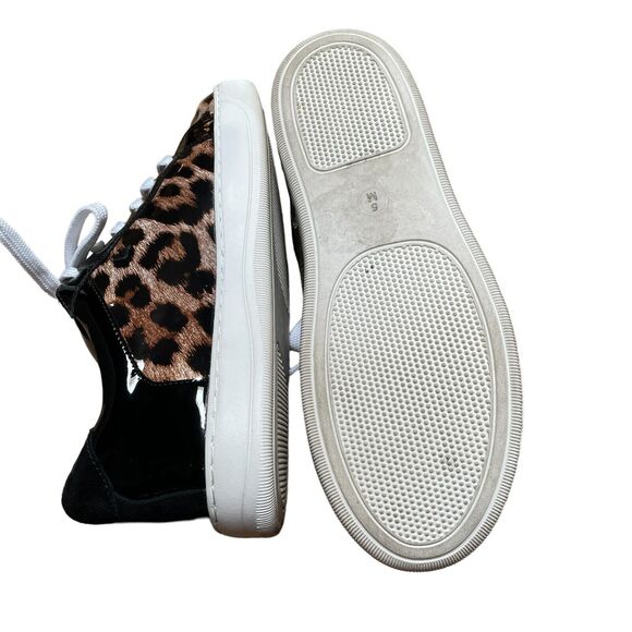 Vaneli Sport Sneaker Size 5 Colter Camel Leopard Print Patent Leather Lace Up - Picture 5 of 5